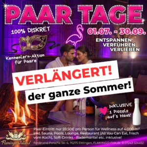 Paar-Tage verlängert: Der ganze Sommer 2026 – kommt als Paar ins Flamingo